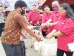 F-PDI Perjuangan Serahkan Tujuh Kambing Qurban