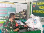 Antisipasi Covid-19 Personil TNI Lakukan Rapid Test di Samosir