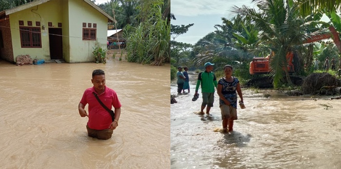 Sungai Bahapal Meluap, Tanggul Jebol Dusun Parkubuan Tenggelam