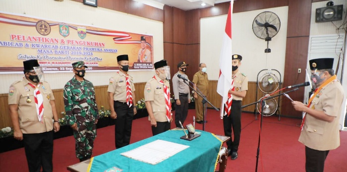 Bupati Asahan Lantik Kwarcab Gerakan Pramuka Asahan Masa Bakti 2019-2024