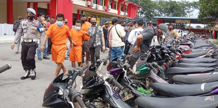 40 Unit Sepadamotor Barang Bukti Ada di Polsek Sanggulung