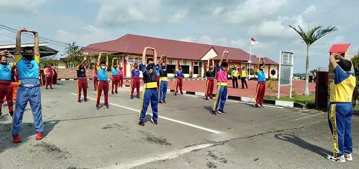 Personil Polres Bintan lakukan Olahraga Kesamaptaan