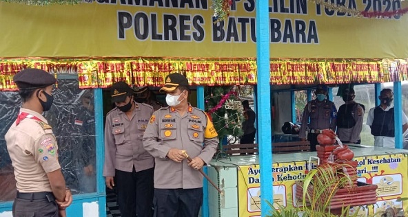 Kapolres Batu Bara Ikhwan Lubis SH SIK mengecek Pos Pam