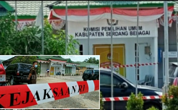 Tim Satuan Khusus Pemberantasan Anti Korupsi Kejaksaan Segel Kantor KPU Sergai