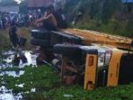 Truk Terjun ke Parit, Tiga Penumpang Tewas