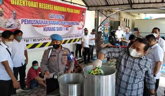 Polda Sumut Musnahkan Barang Bukti Sabu