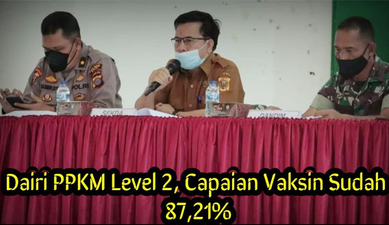 Dairi PPKM Level 2, Capaian Vaksin Sudah 87,21 Persen