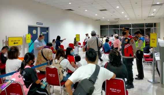 Polsek Bandara Lakukan Pengamanan Kedatangan Perjalanan LN