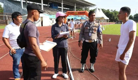232 Casis Bintara Polri Ikuti Seleksi Jasmani di Stadion Unimed