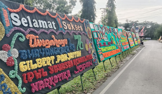 Mapolres Sergai Banjir Papan Bunga HUT Ke-76 Bhayangkara