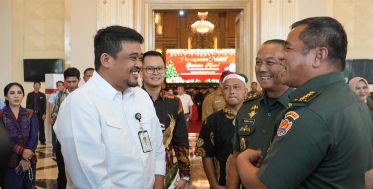 Bobby Nasution Dampingi KSAD Maruli Simanjuntak Hadiri Perayaan Natal Bersama Kodam I/BB