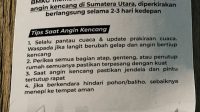 Bobby Imbau Masyarakat Sumut Waspada Angin Kencang