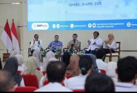 Menteri Ketenagakerjaan Yassierli (tengah) dalam kegiatan Pelatihan Vokasi Nasional (PVN) Batch I Tahun 2026 di Balai Besar Pelatihan Vokasi dan Produktivitas (BBPVP) Serang, Banten, Rabu (29/4/2026). Dalam kesempatan tersebut, Menaker menekankan pentingnya penguatan pelatihan vokasi yang selaras dengan kebutuhan industri guna meningkatkan penyerapan tenaga kerja. Foto: Ist.