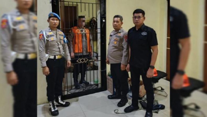 Foto: Suasana saat proses pemeriksaan dan penempatan khusus (patsus) terhadap Kompol DK di lingkungan Polda Sumatera Utara. 