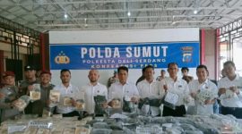 Polisi gagalkan penyelundupan narkoba senilai Rp57,2 miliar di Tol Lubuk Pakam Deliserdang. Foto: Ist.