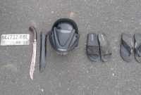 Barang Bukti pelaku begal pelajar di Binjai. Foto: Ist.