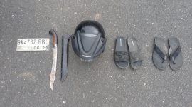 Barang Bukti pelaku begal pelajar di Binjai. Foto: Ist.