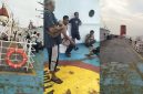 Terlihat sejumlah penumpang, sebagian besar sopir truk logistik, berkumpul dan beristirahat dengan wajah cemas menunggu kepastian waktu bersandar, sebelum akhirnya kapal tiba di Pelabuhan Panjang, Lampung, Selasa (19/5/2026).