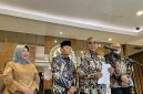 etua MPR RI Ahmad Muzani (tengah) didampingi jajaran pimpinan lembaga memberikan keterangan pers di Jakarta, Rabu (13/5/2026). Foto: Ist.