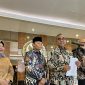 etua MPR RI Ahmad Muzani (tengah) didampingi jajaran pimpinan lembaga memberikan keterangan pers di Jakarta, Rabu (13/5/2026). Foto: Ist.
