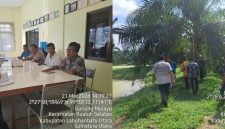 Tim Dinas Lingkungan Hidup (DLH) Kabupaten Labuhanbatu Utara melakukan pertemuan dan pengecekan langsung ke lokasi PT Kuala Intan Sawit Selatan (KISS) di Desa Damuli Kebun, Kecamatan Kualuh Selatan, Kamis (21/5/2026). Foto: GS