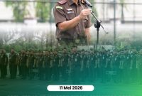 Wakajati Sumut Eko Adhyaksono saat memimpin langsung Apel Kerja rutin yang digelar di lapangan apel Kejaksaan Tinggi Sumatera Utara, Jalan Jenderal Besar AH Nasution, Medan, pada Senin, 11 Mei 2026. 