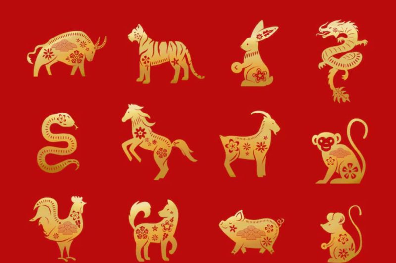 Ilustrasi 12 lambang Shio dalam astrologi Tionghoa. Memasuki Tahun Kuda Api 2026, energi yang kuat diprediksi membawa keberuntungan besar bagi Shio Kambing, Anjing, Macan, Naga, dan Babi. Foto: Ist.