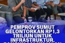 Konferensi pers penyampaian rencana pembangunan infrastruktur tahun 2026 di Lingkungan Pemprov Sumut, Selasa (26/5/2026). Kepala Dinas Bina Marga, Bina Konstruksi dan Cipta Karya Sumut, Chandra Dalimunthe (kiri), menjelaskan alokasi anggaran sebesar Rp1,372 triliun untuk pembangunan dan pemeliharaan jalan serta jembatan, menargetkan pembangunan 141 kilometer jalan baru melalui Program PHTC dan PSD guna meningkatkan konektivitas wilayah. Foto: Ist.