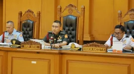 Suasana persidangan kasus penyiraman air keras terhadap Andrie Yunus di Pengadilan Militer. Foto: Ist.
