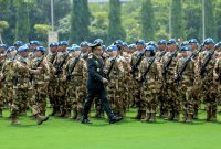 Panglima TNI Jenderal Agus Subiyanto melepas 744 personel TNI untuk menjalankan misi perdamaian UNIFIL. Foto: Ist.