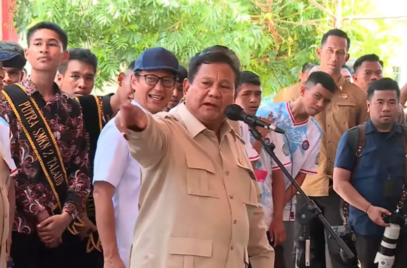 Presiden Prabowo Subianto saat menyambangi Pulau Miangas, Kepulauan Talaud, Sulawesi Utara, Sabtu (9/5/2026). Foto: Ist.
