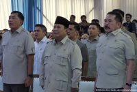 Presiden Prabowo Subianto tampak hadir didampingi pejabat tinggi negara saat menghadiri acara penyerahan hasil kerja Satgas Penertiban Kawasan Hutan di Kejaksaan Agung, Jakarta Selatan, Rabu (13/5/2026). Foto: Ist.