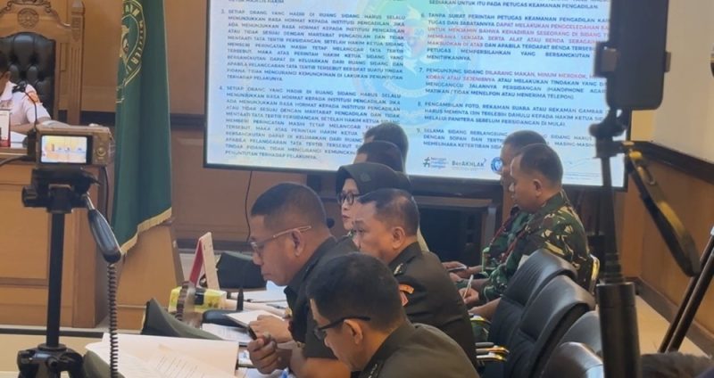Dua saksi dari BAIS TNI hadir memberikan keterangan dan membantah adanya perintah resmi atau operasi khusus di balik tindakan para terdakwa. Foto: Ist.