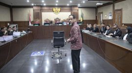 Suasana ruang sidang Pengadilan Tindak Pidana Korupsi pada Pengadilan Negeri Jakarta Pusat saat pembacaan tuntutan pidana terhadap mantan Menteri Pendidikan dan Kebudayaan, Nadiem Anwar Makarim, Rabu (13/5/2026). Foto: Ist.