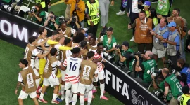 Selebrasi pemain Amerika Serikat saat melumat Paraguay di laga Piala Dunia 2026. Foto: Ist.