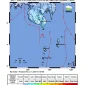 Peta sebaran guncangan gempa (ShakeMap) dari BMKG menunjukkan lokasi episenter gempa berkekuatan Magnitudo 5,6 yang terjadi pada Kamis (11/6/2026) pukul 14.33 WIB, berada di koordinat 4,87 LU dan 125,35 BT, tepatnya di laut sejauh 140 km arah barat laut Tahuna, Kabupaten Kepulauan Sangihe, Sulawesi Utara, dengan kedalaman hanya 10 km. Foto: BMKG