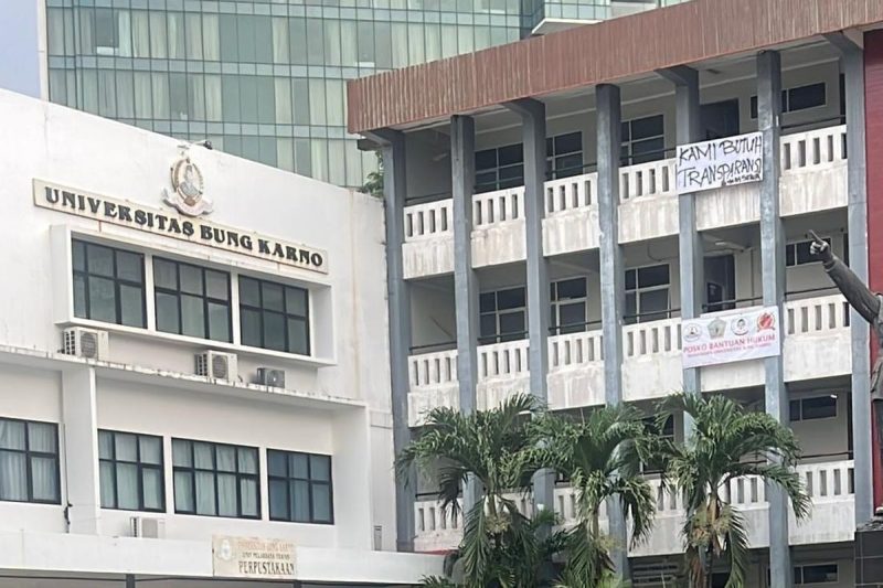 Universitas Bung Karno (UBK), tempat proses pemeriksaan dan penanganan kasus yang menjerat Muhammad Abdimaludin, Ketua BEM Fakultas Hukum yang dinonaktifkan jabatannya. Foto: Ist.