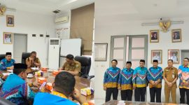 Silaturahmi kebangsaan antara pengurus Punggawa Madrasah Nasional Indonesia (PGMNI) Sumatera Utara dengan jajaran Badan Kesatuan Bangsa dan Politik (Kesbangpol) Provinsi Sumatera Utara di ruang rapat Kantor Kesbangpol Sumut, Senin (15/6/2026). Foto: GS