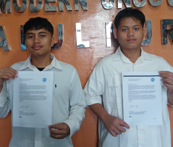Rakha Firdaus Lubis dan Naufal Baginda, mendapatkan apresiasi resmi berupa Letter of Appreciation dari National Aeronautics and Space Administration (NASA).(Foto:Ist) 