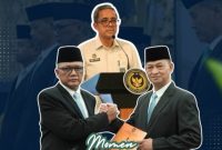 Momen serah terima jabatan Kepala Kantor Wilayah Direktorat Jenderal Pemasyarakatan (Kanwil Ditjenpas) Sumatera Utara antara Yudi Suseno (kiri) kepada Jalu Yuswa Panjang (kanan), usai pelantikan dan pengambilan sumpah di Gedung Kementerian Imigrasi dan Pemasyarakatan, Jakarta, Senin (8/6/2026). Foto: Ist.