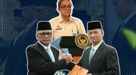 Momen serah terima jabatan Kepala Kantor Wilayah Direktorat Jenderal Pemasyarakatan (Kanwil Ditjenpas) Sumatera Utara antara Yudi Suseno (kiri) kepada Jalu Yuswa Panjang (kanan), usai pelantikan dan pengambilan sumpah di Gedung Kementerian Imigrasi dan Pemasyarakatan, Jakarta, Senin (8/6/2026). Foto: Ist.