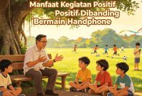 Ilustrasi Manfaat Kegiatan Positif Dibanding Bermain HP. Foto: AI