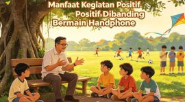 Ilustrasi Manfaat Kegiatan Positif Dibanding Bermain HP. Foto: AI