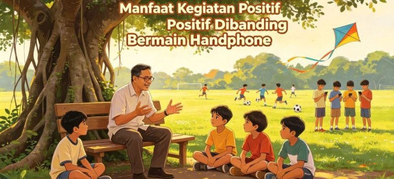 Ilustrasi Manfaat Kegiatan Positif Dibanding Bermain HP. Foto: AI