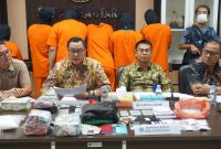Konferensi pers pengungkapan kasus narkotika yang digelar Badan Narkotika Nasional (BNN) Provinsi Sumatera Utara, Selasa (9/6/2026). Foto: Ist.