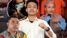 Koordinator Pusat BEM FH se-Sumatera, Afif Hauzaan Abid (tengah), menyampaikan desakan agar Kapolda Sumatera Utara segera mencopot Kapolres Pematangsiantar AKBP Sah Udur Sitinjak menyusul kasus tewasnya warga akibat diduga pengeroyokan yang terjadi tak jauh dari Mapolres. Foto: IAS