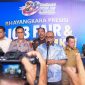 Wakil Menteri Ketenagakerjaan Afriansyah Noor memberikan sambutan resmi sekaligus membuka kegiatan Bhayangkara Presisi Job Fair dan Bazaar UMKM yang digelar Polda Jambi pada Senin, 22 Juni 2026. Foto: Ist.