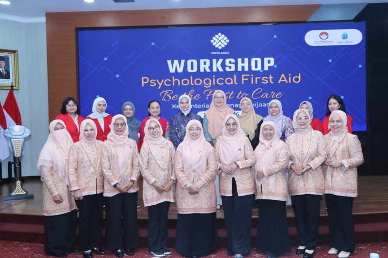 Pelaksanaan Workshop Psychological First Aid (PFA) yang digelar Dharma Wanita Persatuan (DWP) Kementerian Ketenagakerjaan, Kamis (25/6/2026). Foto: Ist.
