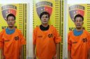 Foto : 3 tersangka pelaku pembunuhan Jaka Malau dI Taman Bunga