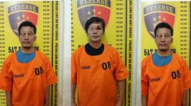 Foto : 3 tersangka pelaku pembunuhan Jaka Malau dI Taman Bunga